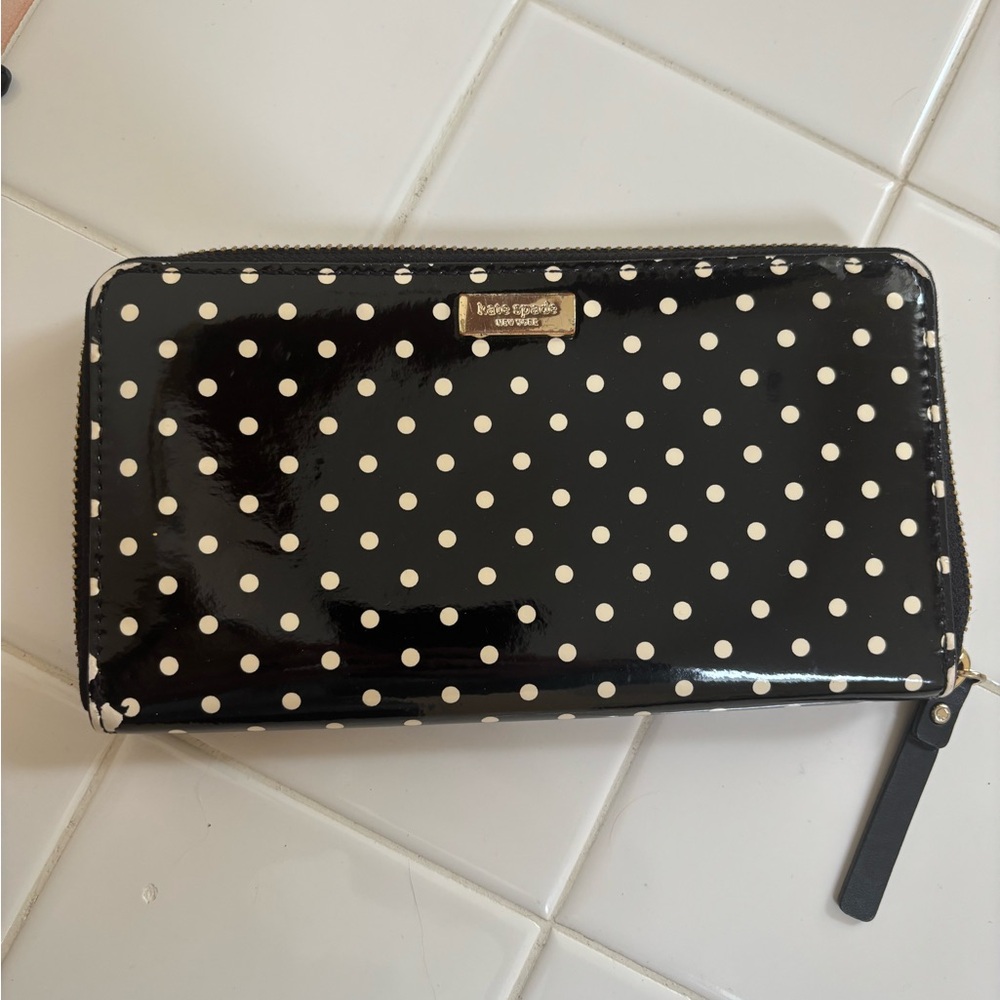 Kate Spade Black and White Polka Dot Wallet